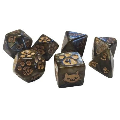 Afbeelding van Kitten Polyhedral Dice Set Brown Custom Dice, Perfect voor gebruik met Steve Jackson Games, DND, RPGs, Tabletop Games en Rolspelavonturen