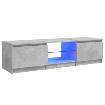 Afbeelding van vidaXL TV kast met ledlampen, betongrijs, 140 x 40 35,5 cm