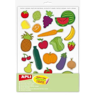 Afbeelding van APLI Kids 11451 stickers voor groenten en fruit, 12 stuks