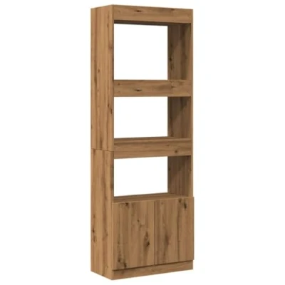 Image de vidaXL Buffet haut 63x33x180 cm chêne artisanal bois d&#039;ingénierie3309608