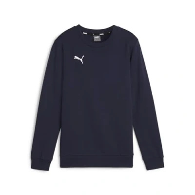 Afbeelding van PUMA teamGOAL Casuals Crew Neck Sweat Jr Jongens sporttrui Navy White Maat 164