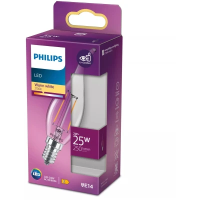 Afbeelding van Philips Kaarslamp en kogellamp Kaarsgloeilamp LED 2 W Warm wit