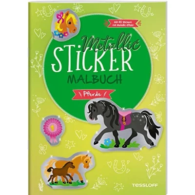 Afbeelding van Metallic Sticker Malbuch. Pferde