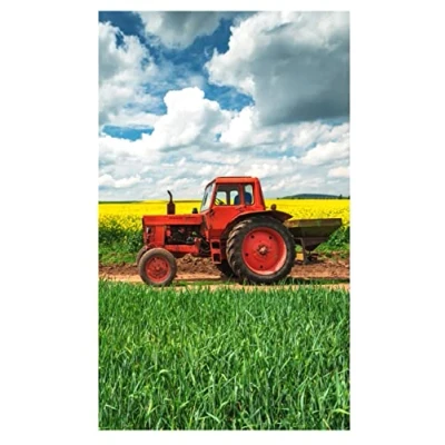 Afbeelding van Kinderhanddoek van 100% katoen (tractor)