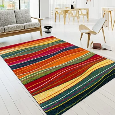 Afbeelding van Paco Home Vloerkleed Woonkamer Laagpolig Modern Vintage Patroon Abstract Veelkleurig 200x290 cm