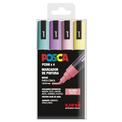 Afbeelding van Acrylverfmarkeerder POSCA PC 5M Taart 1,8 2,5 mm 4 Stuks