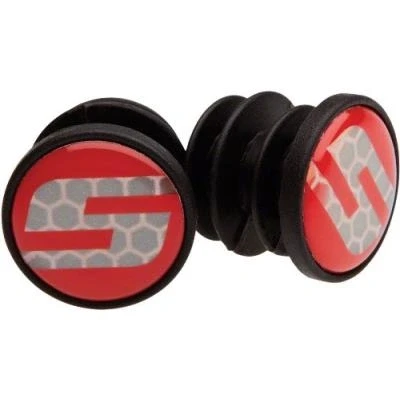 Image de Sram road s logo handlebar end plug black red, 2 pack