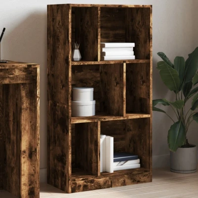 Afbeelding van Boekenkast 57x28,5x107,5 cm bewerkt hout gerookt eikenkleurig