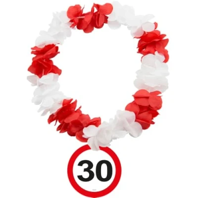 Afbeelding van Hawaii krans Verkeersbord 30 jaar