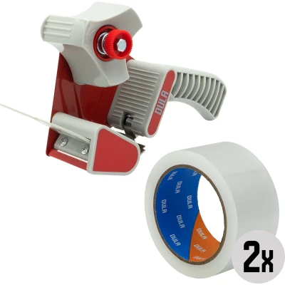 Afbeelding van DULA Taperoller Tape dispenser + 2 rollen 50mmx66m verpakkingstape