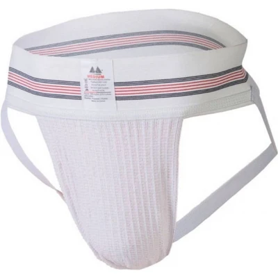 Afbeelding van Jockstrap herenstring wit met 3 inch elastische witte boord maat L