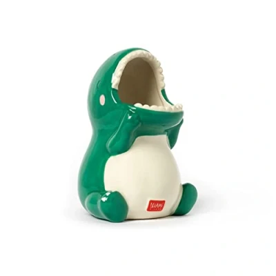 Afbeelding van Legami Desk Friends Pennenhouder, keramiek, 12 x 9,7 cm, dino thema, kantoor, handbeschilderd