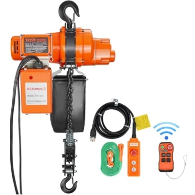 Image de VEVOR Palan électrique à chaîne grue monophasé charge de 998 kg levage max 6 m