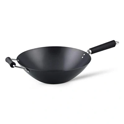 Afbeelding van Ken Hom Excellence Wok Ø 35cm Koolstofstaal met Antiaanbaklaag Greep in Fenolhars