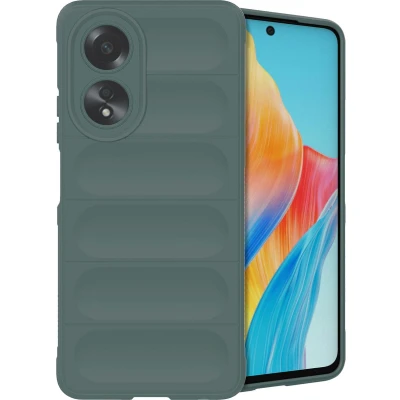 Afbeelding van iMoshion Hoesje Geschikt voor Oppo A58 Siliconen EasyGrip Backcover Donkergroen