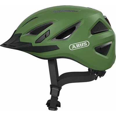 Afbeelding van ABUS Urban I 3.0 Fietshelm met achterlicht, klep en magneetsluiting, voor dames heren, groen, S, maat S
