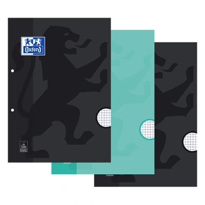 Image de Oxford School bloc de cours A4 quadrillé 5 mm 90 g/m² assortis 3 pièces (100 feuilles)