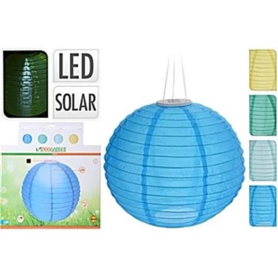 Afbeelding van solarlamp lampion balvorm bruin