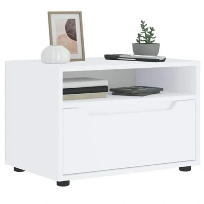 Afbeelding van vidaXL Tv meubel VISNES 60x40x38 cm bewerkt hout wit