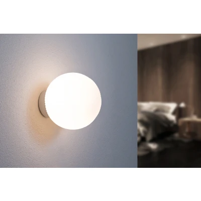 Afbeelding van Glazen Wandlamp Geribbeld, Rond, E27 Fitting, Ø 230 mm, Mat Wit