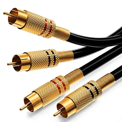 Afbeelding van deleyCON 0,5m Audio Cinch Kabel 2x Stekker naar HiFi Vergulde Volledig Metalen RCA Stekkers Ontvanger Home Cinema Gameconsole