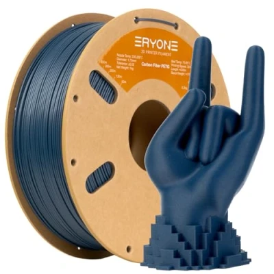 Afbeelding van ERYONE Carbon Fiber PETG Filament 1,75 mm +/ 0,03, 3D printfilament, 1 kg / spoel, blauw