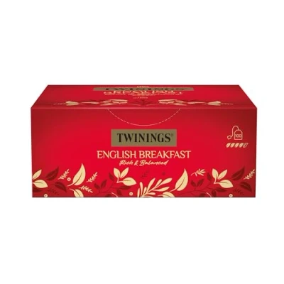 Afbeelding van Twinings English Breakfast Tea zwarte thee krachtige van hoogwaardige theebladeren, geplukt uit de beste theetuinen Sri Lanka en India, 100 zakjes