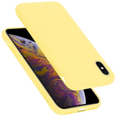 Afbeelding van Cadorabo Hoesje geschikt voor Apple iPhone X / XS in LIQUID GEEL Beschermhoes gemaakt van flexibel TPU silicone Case Cover