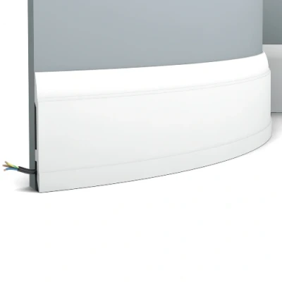 Afbeelding van Plinte Orac Decor SX104F LUXXUS Sierlijst Lijstwerk modern design wit 2m