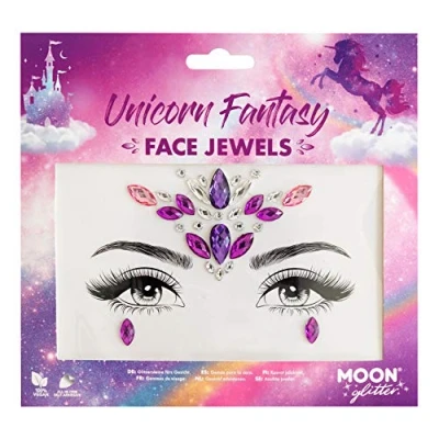 Afbeelding van Moon Creations Glitter Unicorn Fantasy Gezicht Diamanten Sticker Multicolours