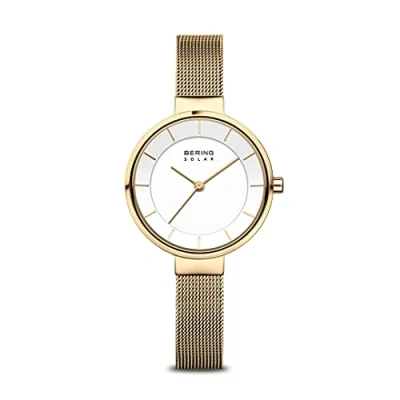 Afbeelding van Bering Analog Solar Horloge goldcoloured, Dames, Maat: One Size, Gold coloured