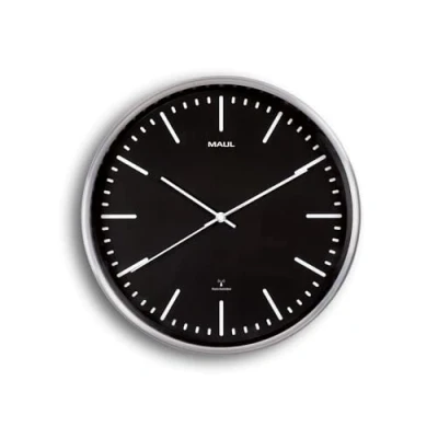Afbeelding van Wandklok MAUL Fly RC diameter30,5x4.5cm aluminium frame /zwart incl.batterij