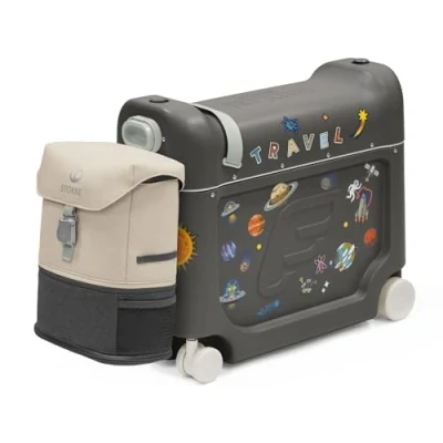 Afbeelding van Stokke JetKids Reisset, bedbox en rugzak, ideaal voor kinderen van 2 tot 7 jaar (tot 35 kg), Midnight Grey, Vakantie