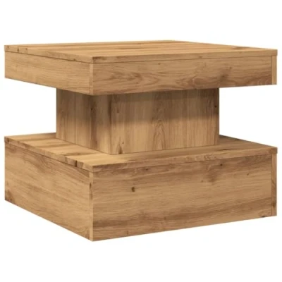 Afbeelding van vidaXL Salontafel met LED verlichting 50x50x40cm artisanaal eikenkleur