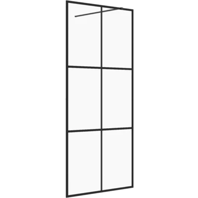 Afbeelding van Inloopdouchewand 80x195 cm ESG glas transparant en zwart