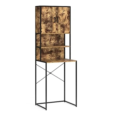 Afbeelding van Vicco Wasmachinekast Fyrk, Eiken rustiek/Zwart, 64 x 189 cm