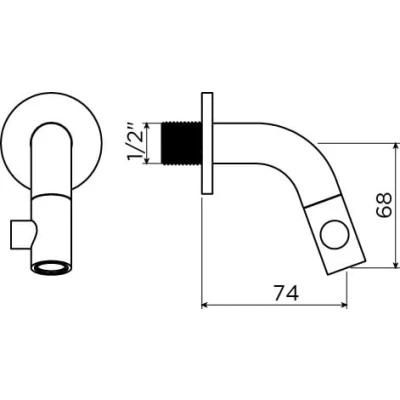Afbeelding van Clou Kaldur fonteinkraan 7,4 cm wandmontage RVS geborsteld Minimalistisch design