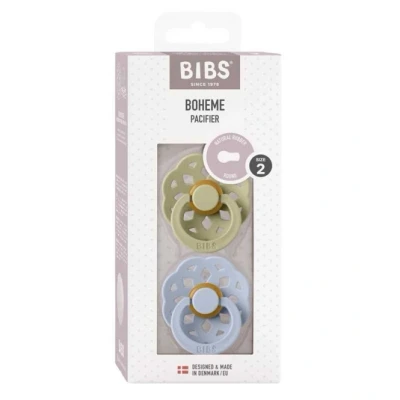 Afbeelding van BiBS Boheme Pacifier Stage 2 Fopspeen stuks Khaki / Dusty Blue