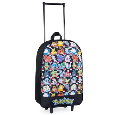 Afbeelding van Pokemon Kinderbagage, kleine kinderkoffer, 39 cm, 10 l, 2 wielen, zwart, ritssluiting, Zwart Aop, Roltas