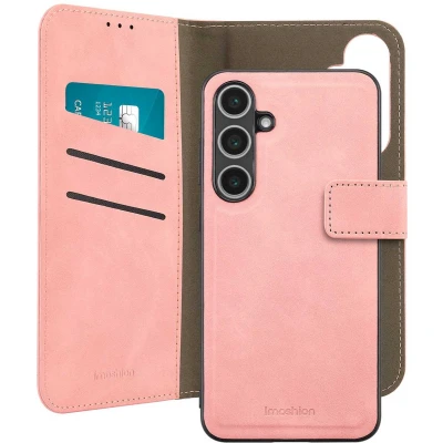 Afbeelding van imoshion Hoesje Geschikt voor Samsung Galaxy S24 FE Met Pasjeshouder Uitneembare 2 in 1 Luxe Bookcase Roze