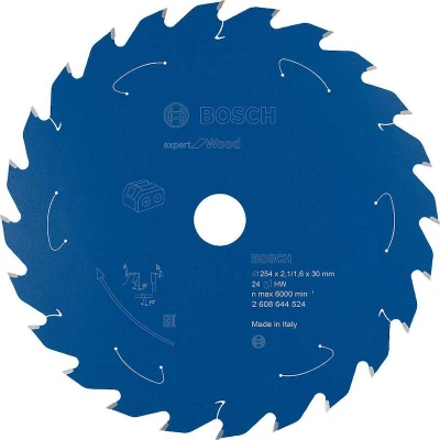 Image de BOSCH 2608644524 lame de scie circulaire E x pert pour Bois table sans fil 254 30 2.1/1.6 mm, 24T