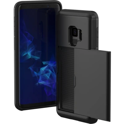 Afbeelding van iMoshion Hoesje Geschikt voor Samsung Galaxy S9 Ruimte 2 pasjes Backcover met pasjeshouder Zwart