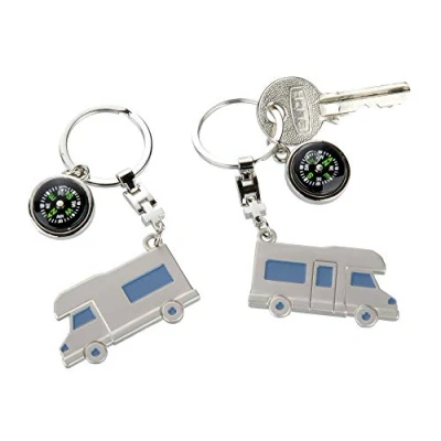Afbeelding van Gilde Caravan camper sleutelhanger met kompas