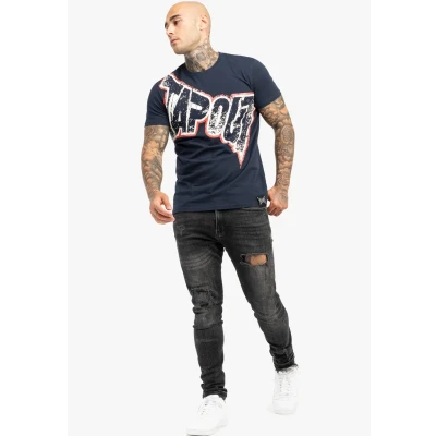 Afbeelding van Tapout Normale Passform Bernardino Tshirt print, Heren, Maat: XXL, Navy ecru red