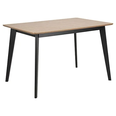 Afbeelding van Eetkamertafel Roxy eikenkleur/zwart 76x120x80 cm Bruin MDF