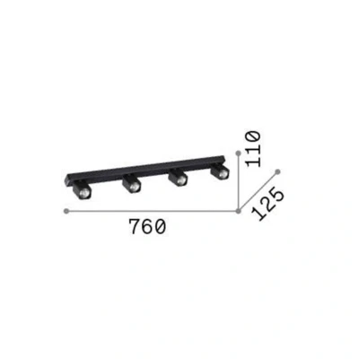 Afbeelding van Ideal Lux plafondspot Rudy Square, wit, 4 lamps, metaal