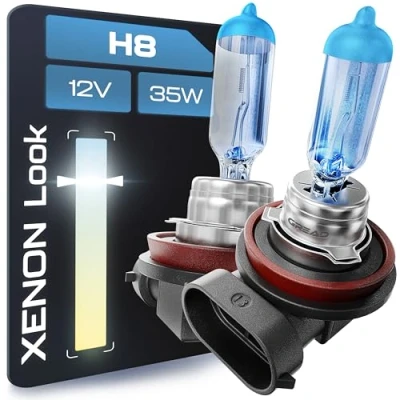 Afbeelding van Gread H8 35 W halogeenlamp voor auto&#039;s, xenon look, 8500 K, superwit, 2 stuks