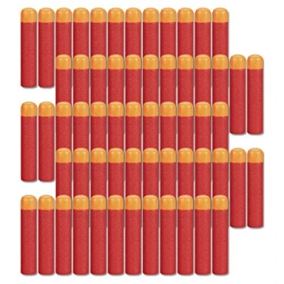 Afbeelding van YAAVAAW 60 stuks grote rode schuimstof dartpijlen voor Nerf N strike Elite Mega Bullets Series Blasters kinderen