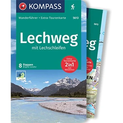 Afbeelding van KOMPASS Wanderführer Lechweg mit Lechschleifen, 16 Touren und Etappen Extra Tourenkarte