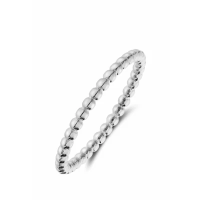 Afbeelding van Lucardi Dames Stalen Ring bolletje 1,5mm Staal Zilver 15 / 47 mm